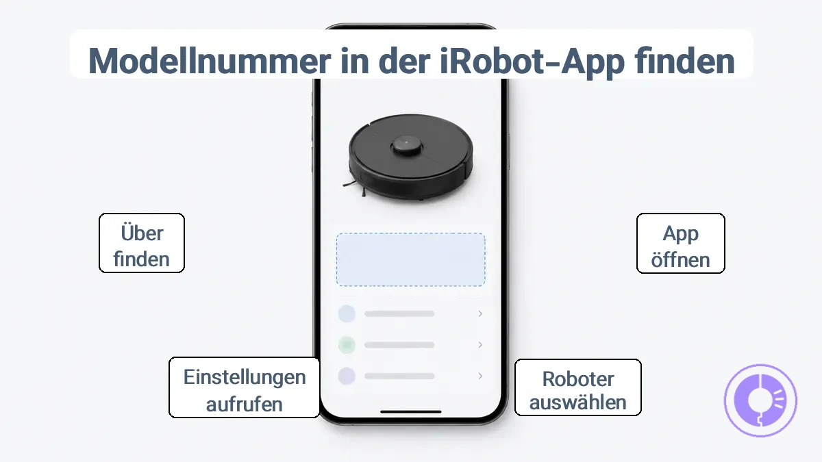 Beispiel eines Geräteinformationsbildschirms in der iRobot App