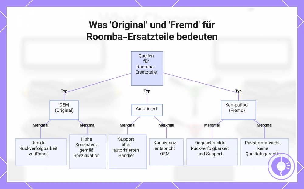Was „Original“ und „Drittanbieter“ für Roomba-Ersatzteile bedeuten
