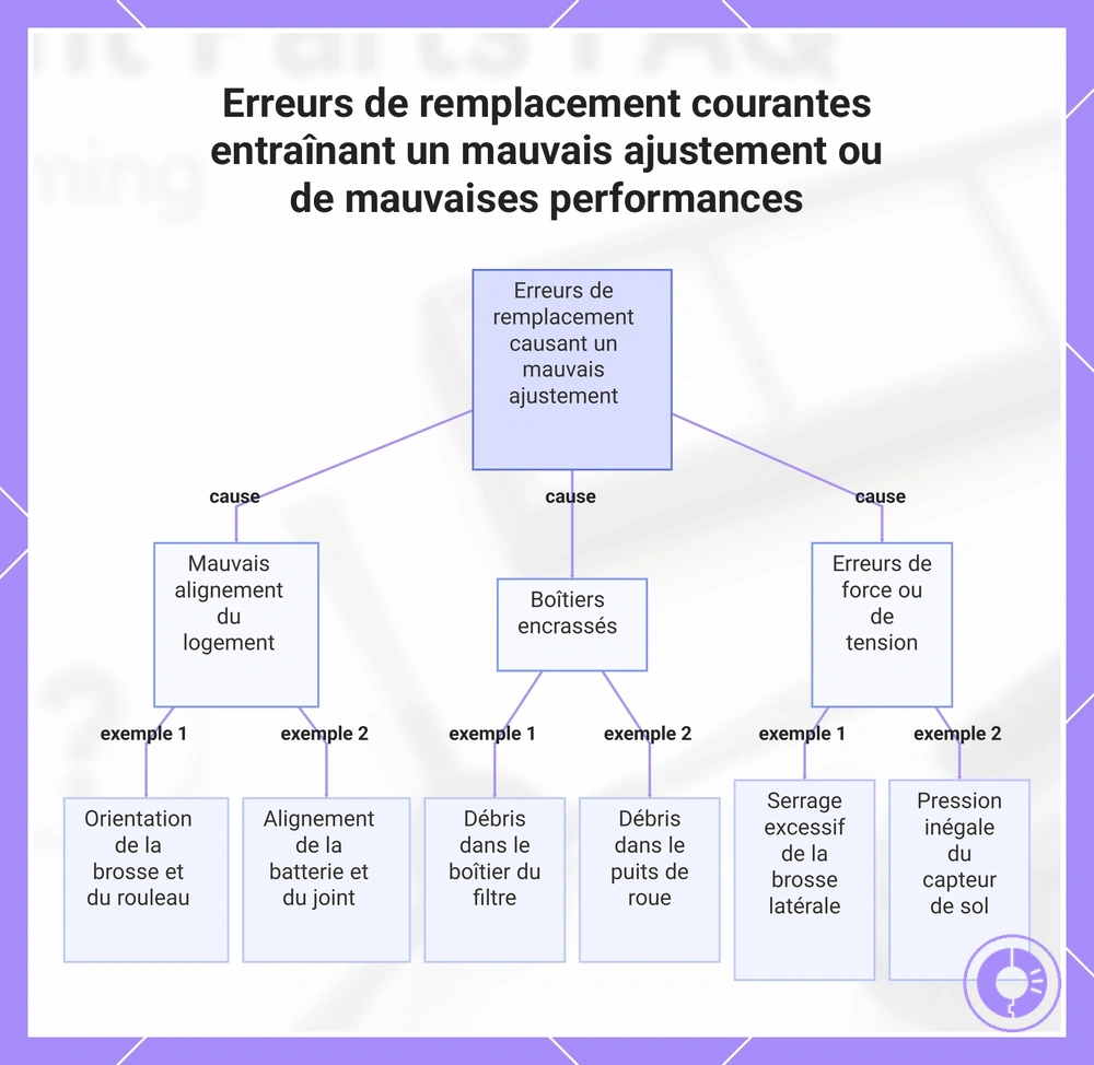 Erreurs de remplacement courantes entraînant une mauvaise mise en place ou de mauvaises performances