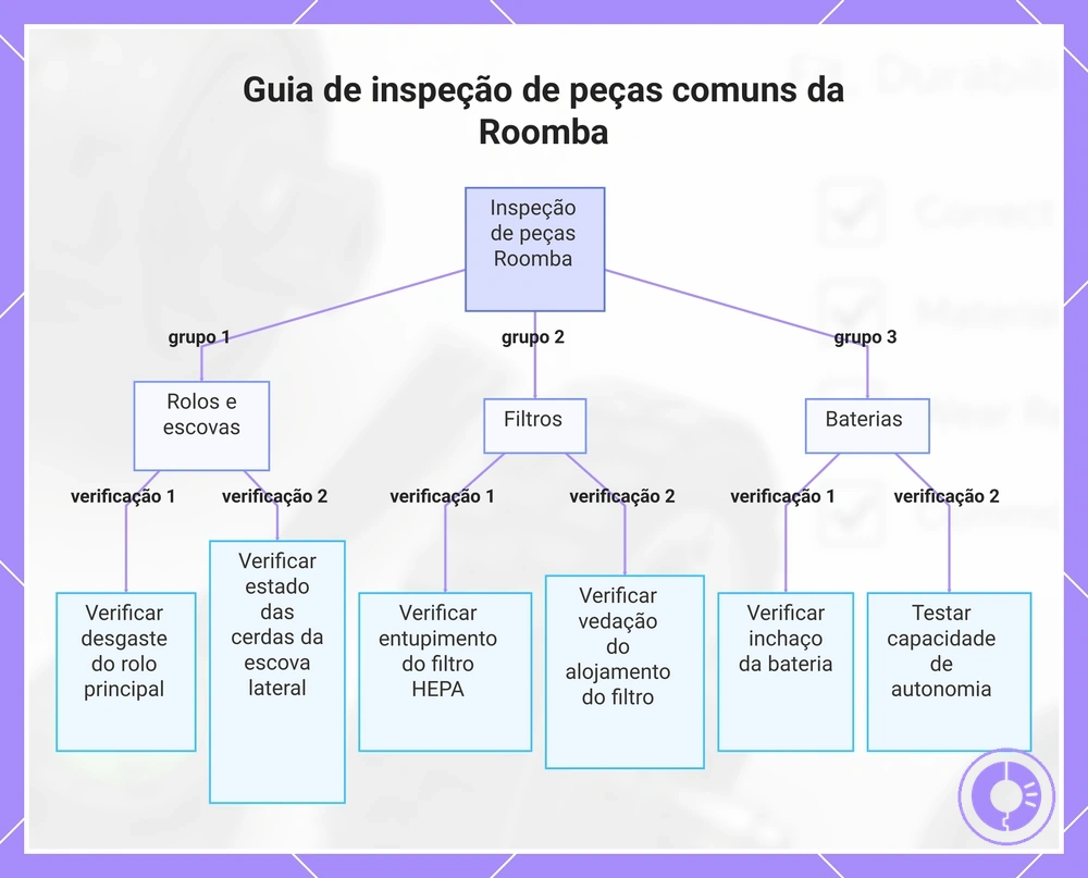 Guia de inspeção de peças comuns do Roomba