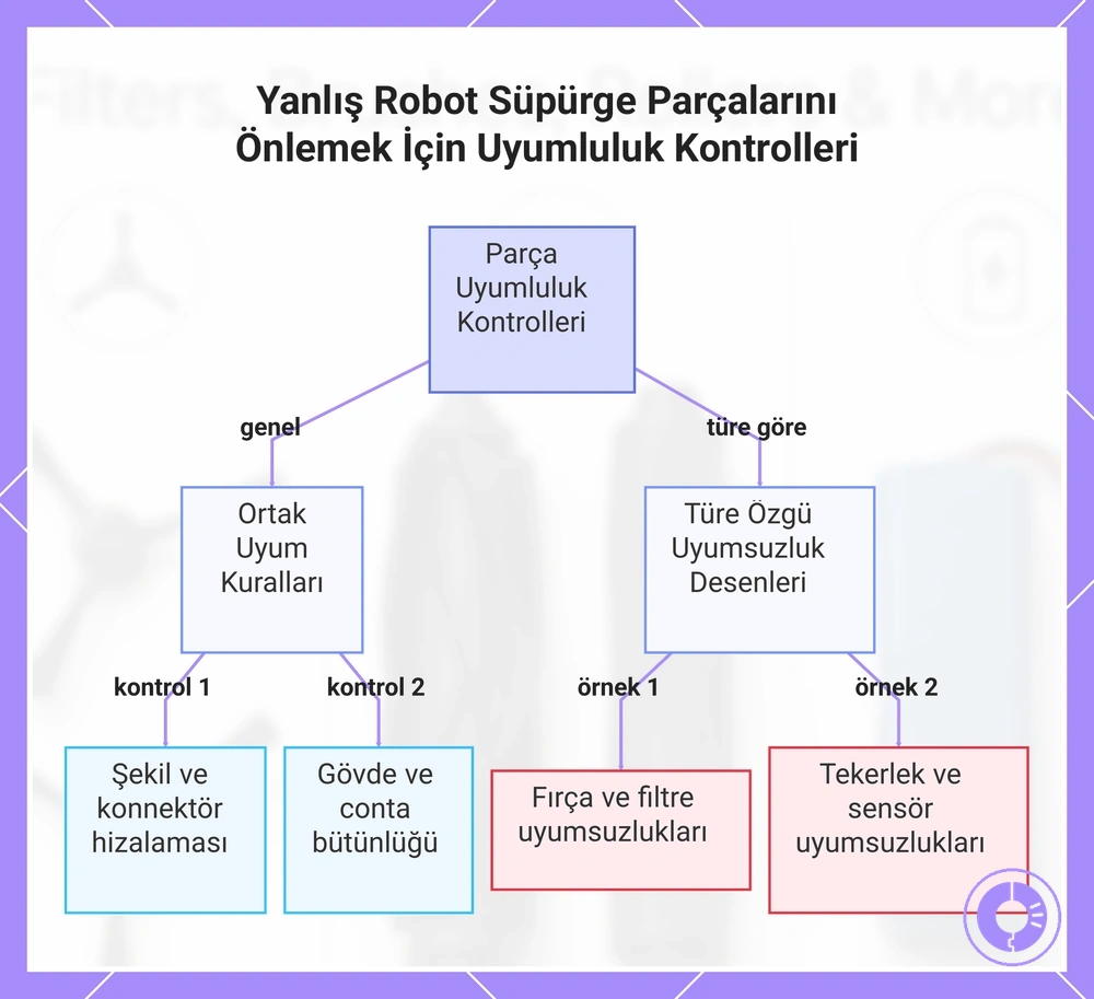 Yanlış Roomba yedek parça siparişlerini önleyen uyumluluk kontrolleri
